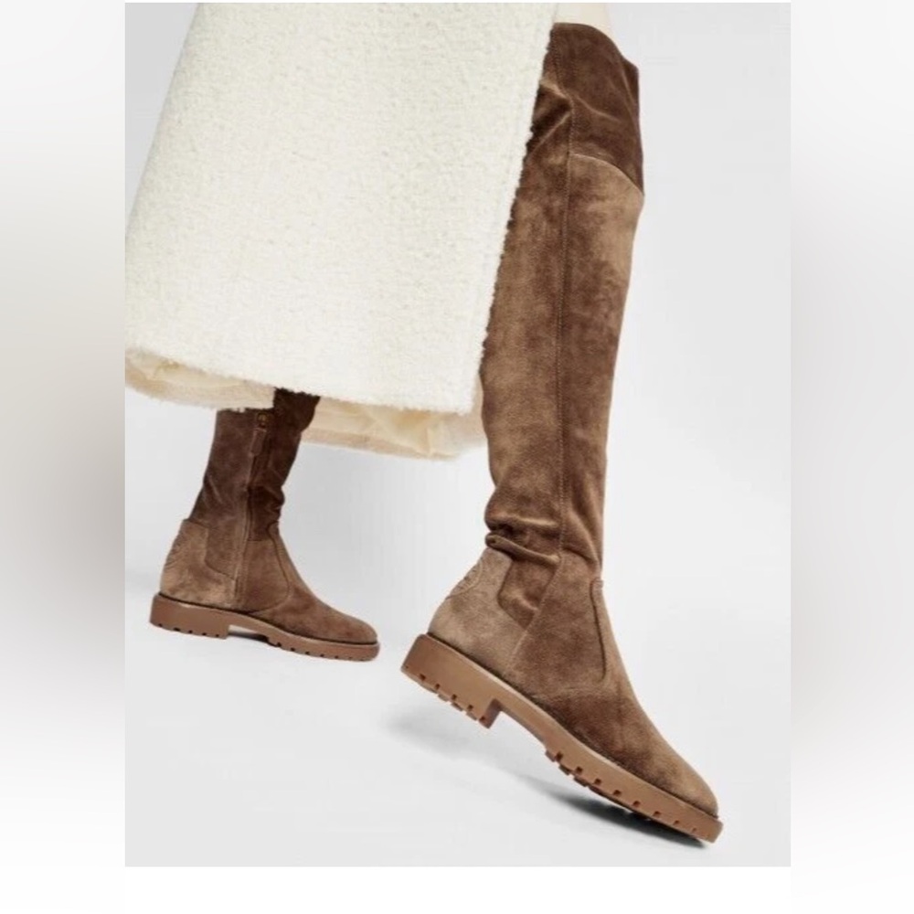 Tory Burch Suede Lug Sole Over the Knee Boots Size 8.5 - Picture 2 of 9